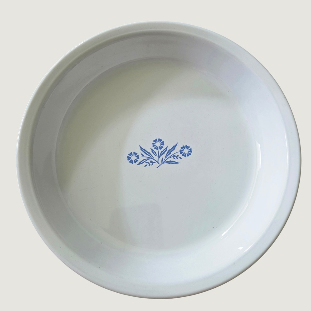 Vintage Corning Ware Blue Cornflower 9 Inch Round Pie Plate Baking Dish P-309